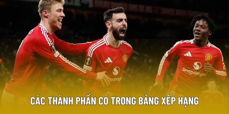 Các thành phần có trong bảng xếp hạng